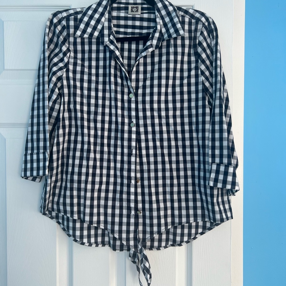 Never worn Anne Klein plaid shirt